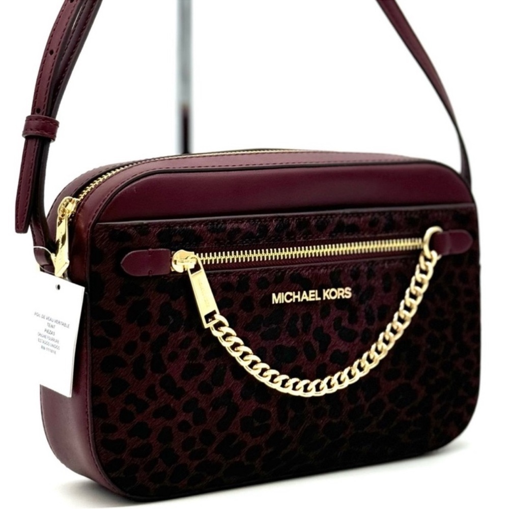 Michael Kors Large Jet Set Item EW Chain Xbody Crossbody Bag Ox Blood Multi